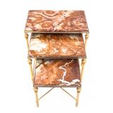 Set of tables with a marble top, France.