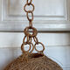 Suspension corde et rotin vintage