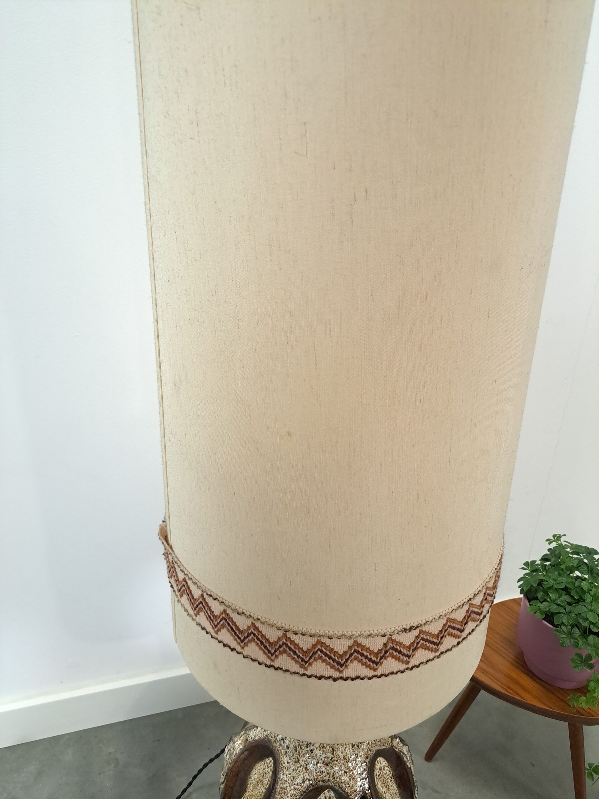 Lampe en céramique marron de Besigheimer Leuchten avec base éclairée