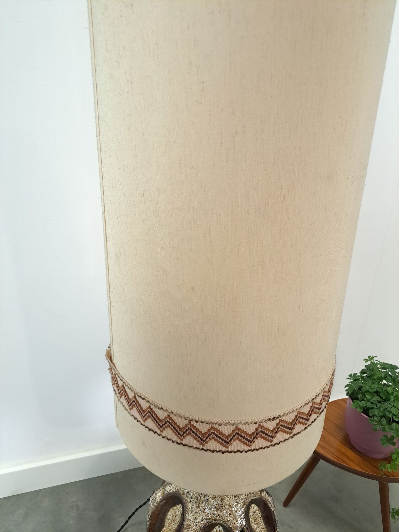 Lampe en céramique marron de Besigheimer Leuchten avec base éclairée
