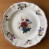 6 large old flat plates in Sarreguemines earthenware