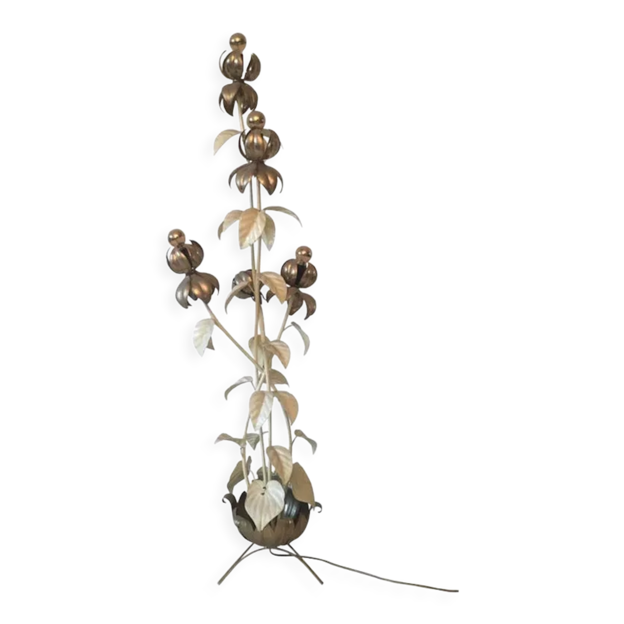 Gilded flower floor lamp,1960s-1970s
