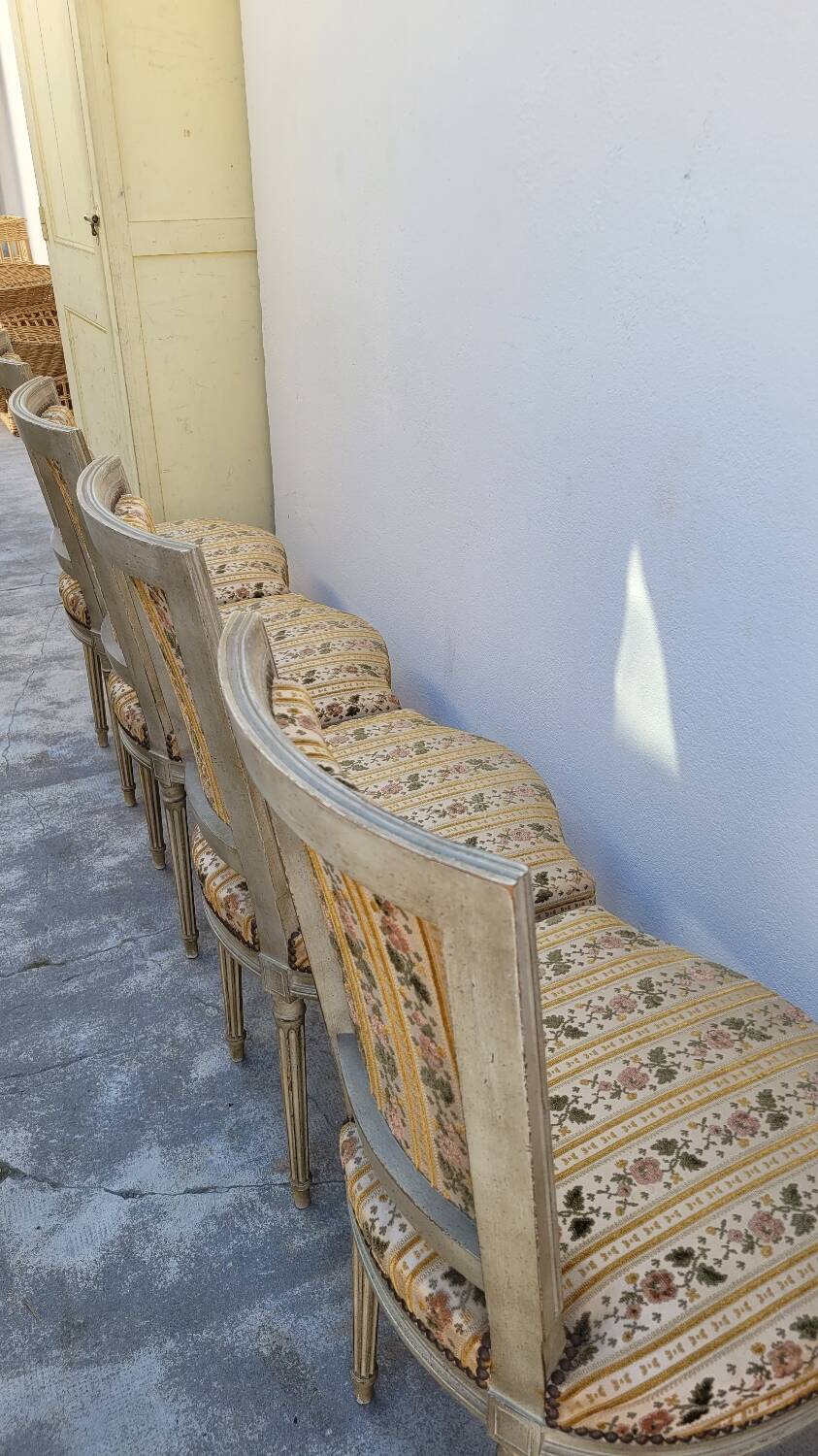 Series of 4 old Louis XVI style chairs