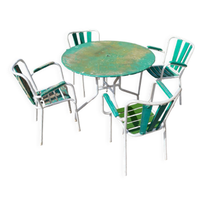 Salon de jardin métal/bois