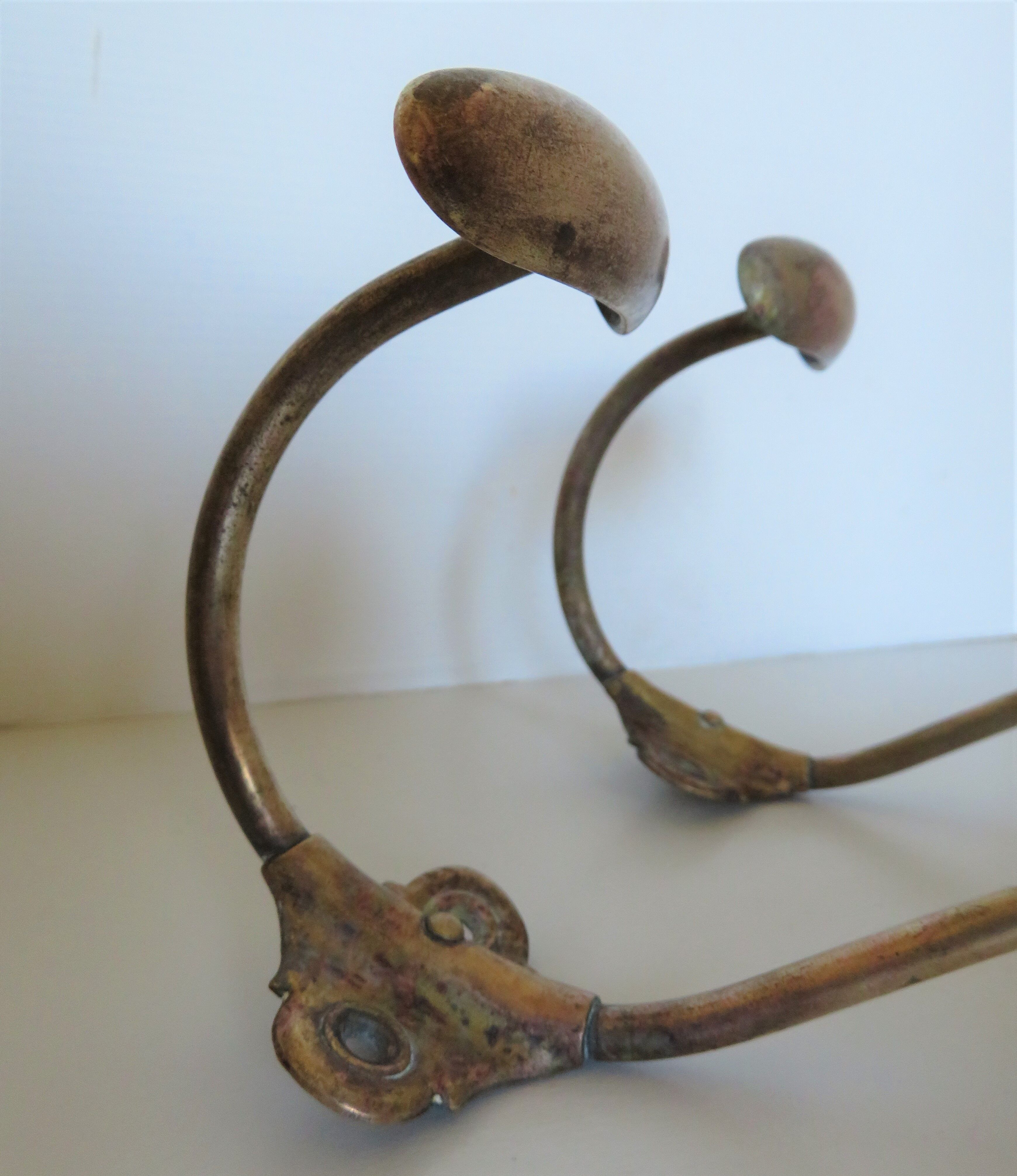 Pair of brass hooks