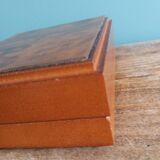 Burl wood box for playing cards