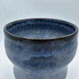 Vase en grès émaillé bleu