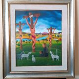 Oil painting on canvas Cesare Marchesini (Monza 1939) - Naive