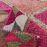 3x10 Pink & Cream Turkish Vintage Runner Rug, 100x317Cm