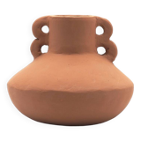 Terracotta vase with terracotta handles