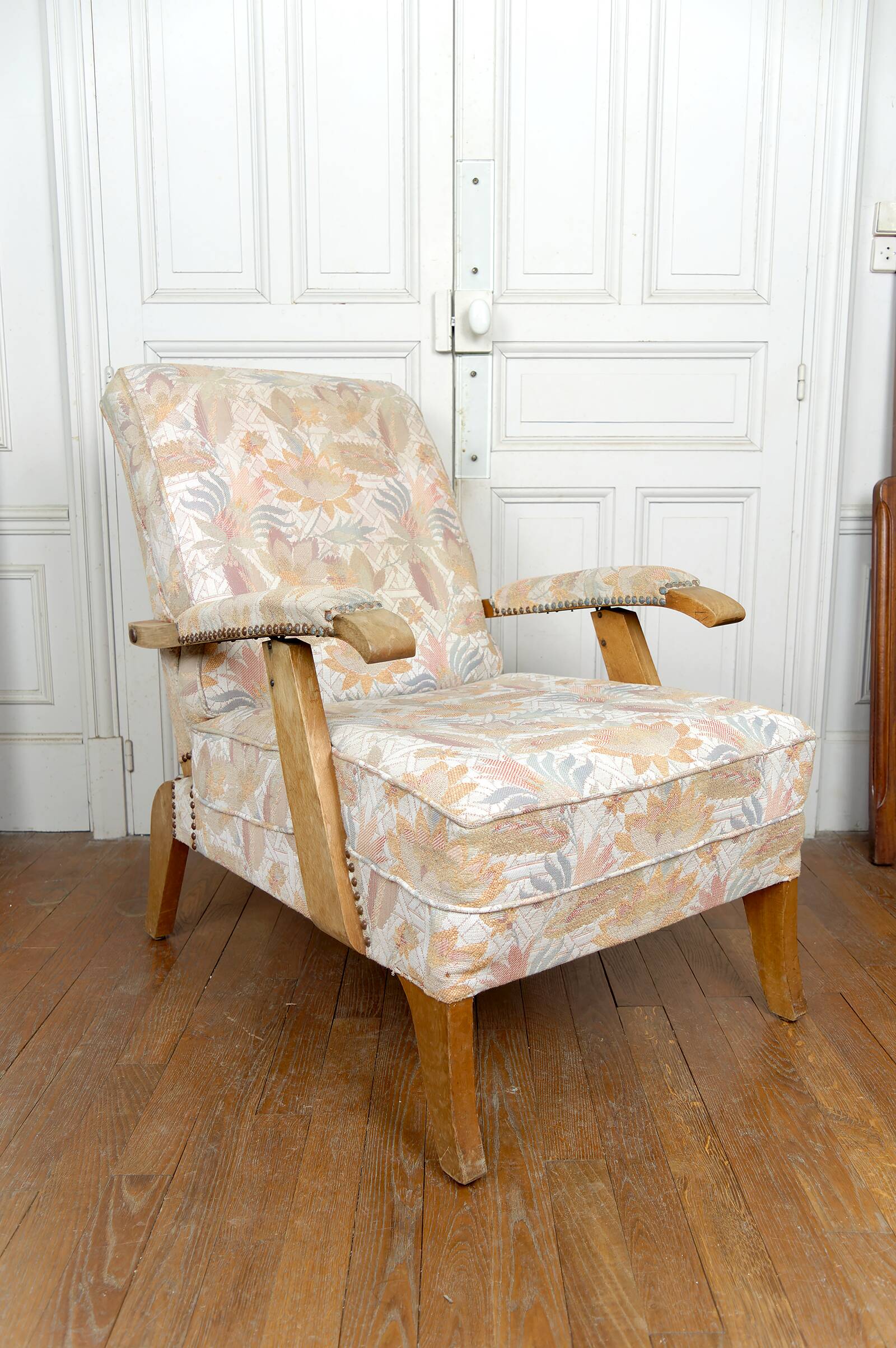 Paire d'Importants Fauteuils Réglables, Design Français, Circa 1950