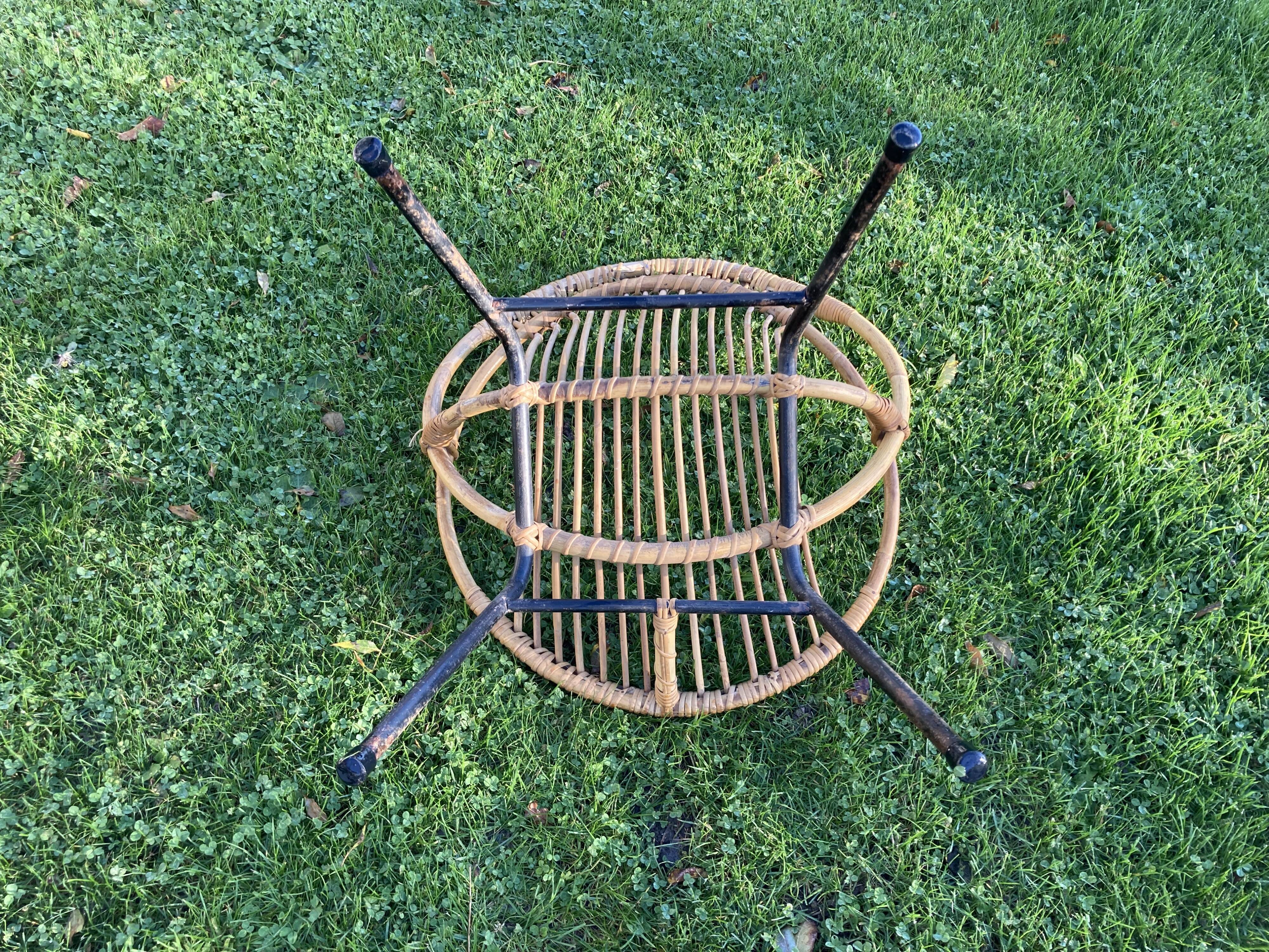 Rattan armchair Dirk Van Sliedregt for Rohe Noordewolde 60s