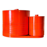 Vintage “Max” orange plastic dinnerware set 1964