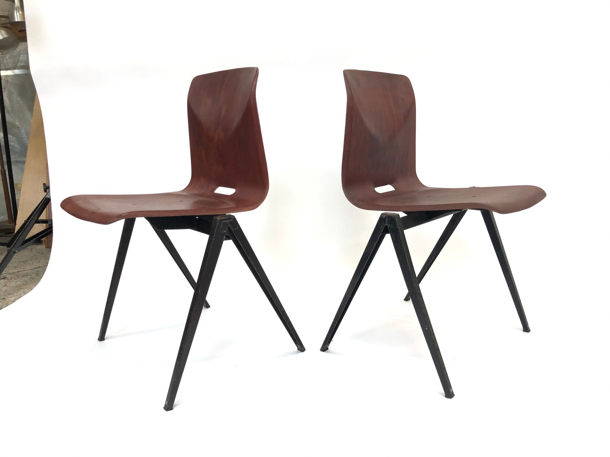 Vintage set of four Galvanitas S22 school chairs in the Netherlands