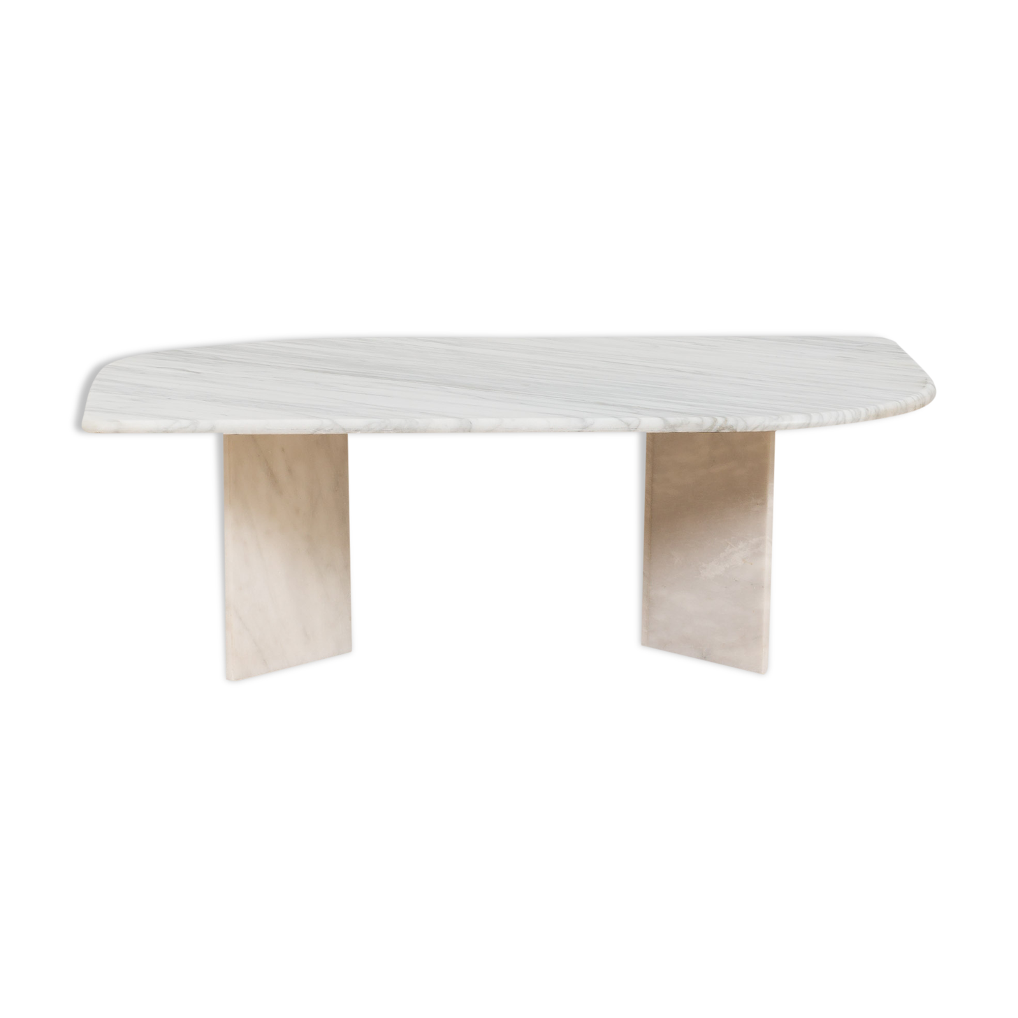 Table basse italienne en marbre Carrera des années 70