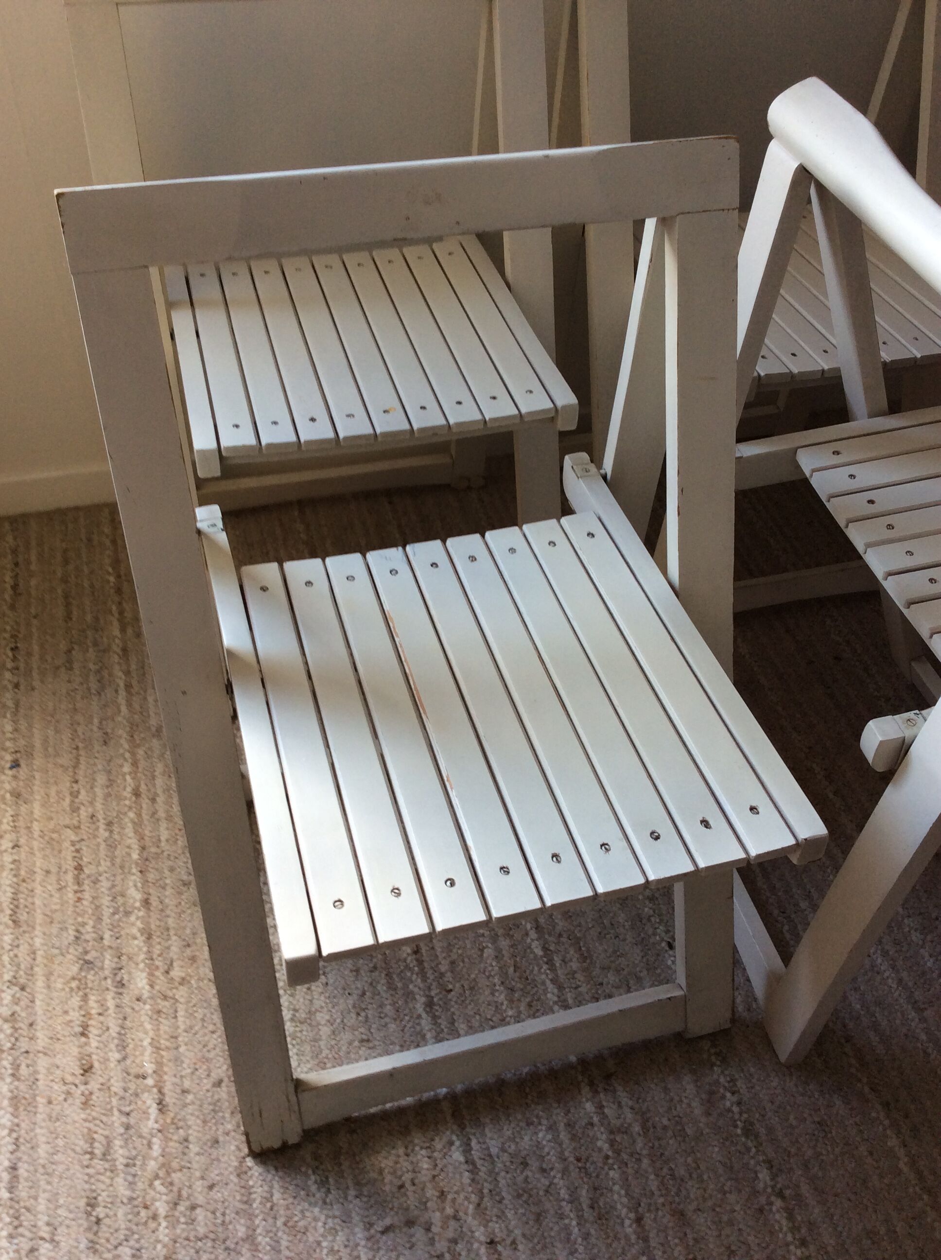 Series of 4 Italian folding chairs from the 70s