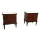 Pair of Black Walnut Nightstands with Marble Top ascr. to Paolo Buffa, Ita