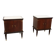 Pair of Black Walnut Nightstands with Marble Top ascr. to Paolo Buffa, Ita
