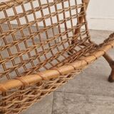 Rattan Magazine Rack, Bamboo, France 1975
