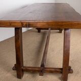 Dining room table, Brutalist style, solid elm, O. Hanninen style