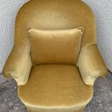 Golden velvet toad armchair