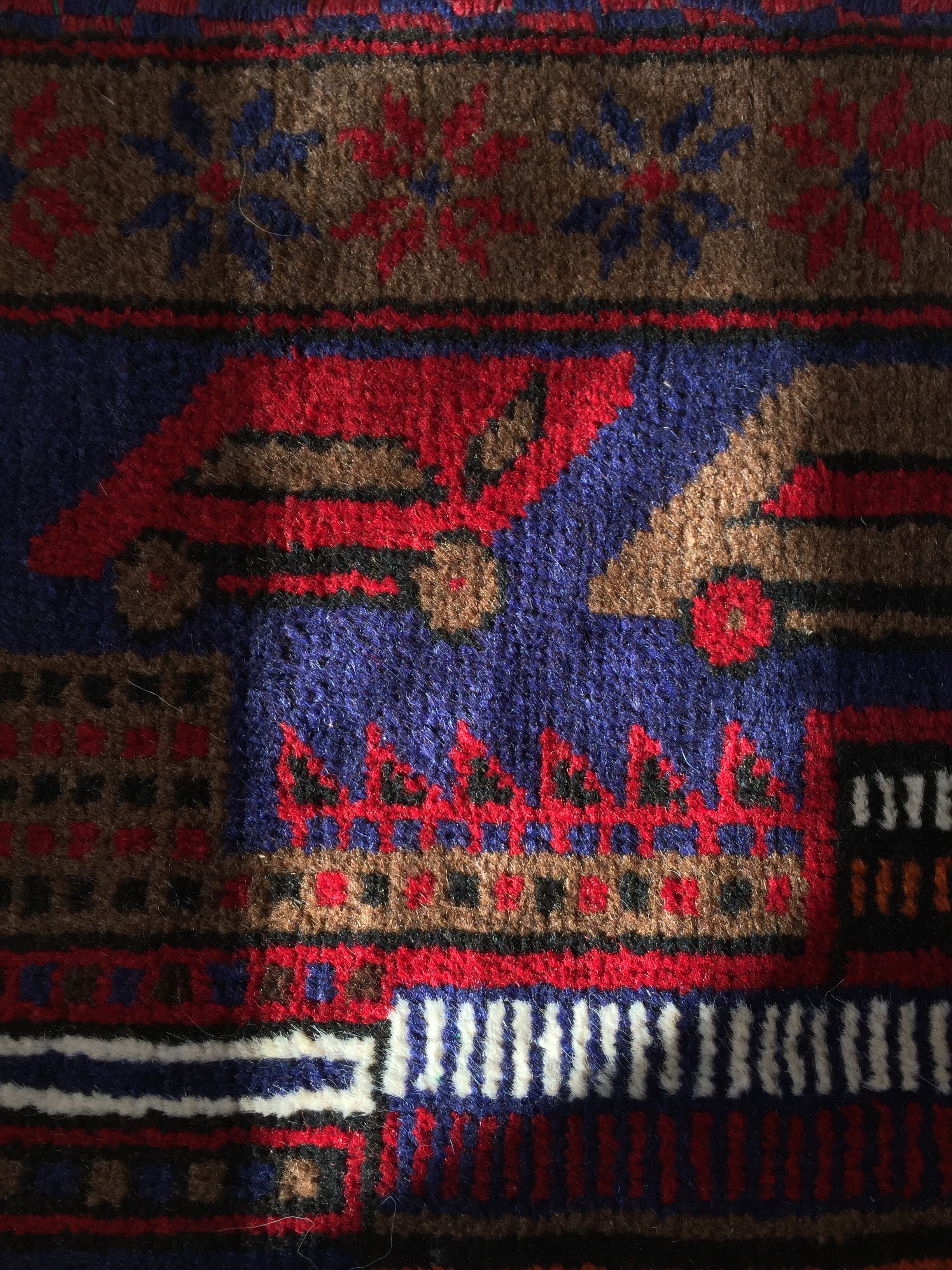 Afghan carpet 80s a city the night 88x155cm