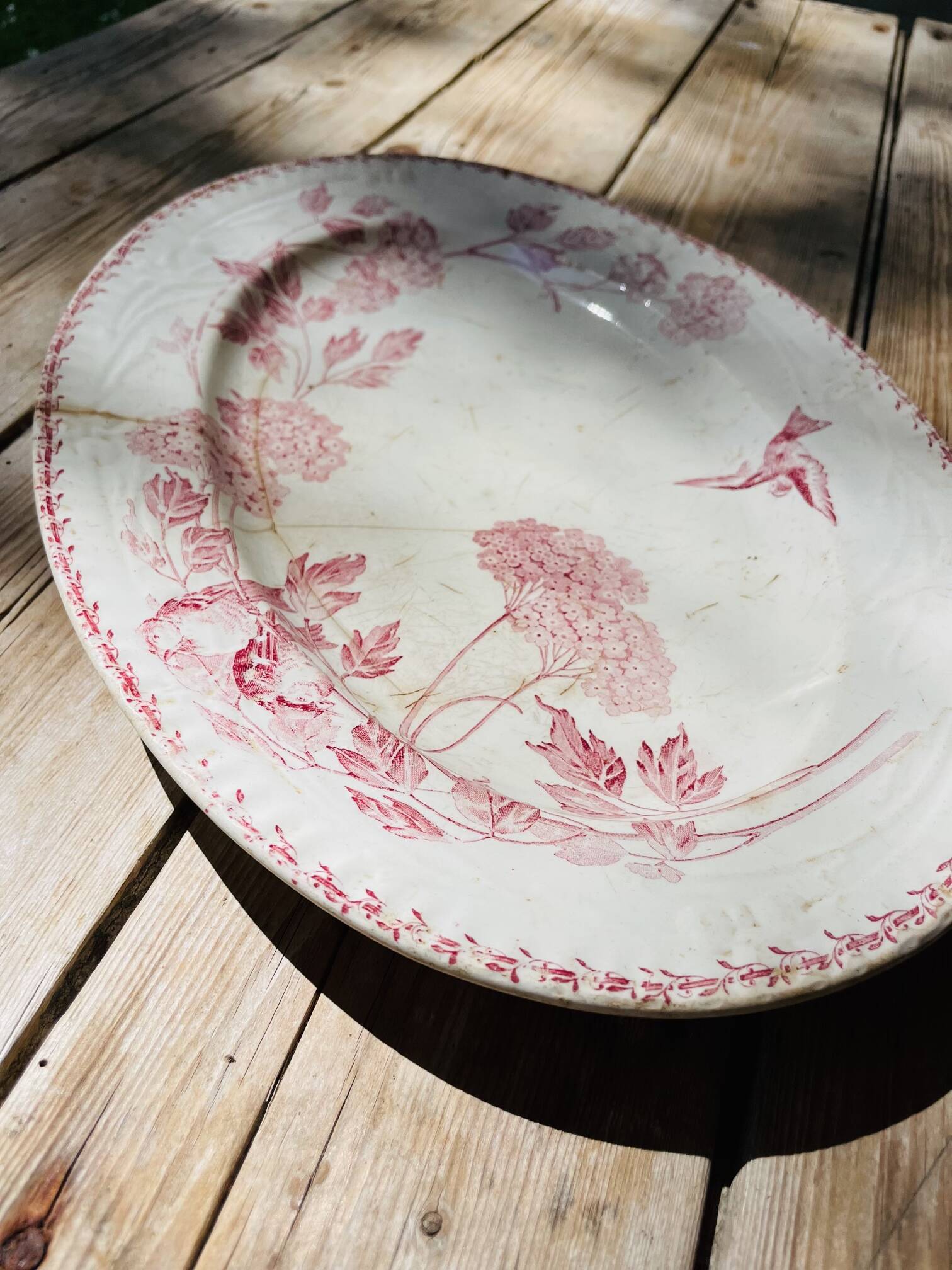 Oval ironstone dish from Creil & Montereau