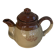 Two-tone stoneware teapot vintage floral pattern