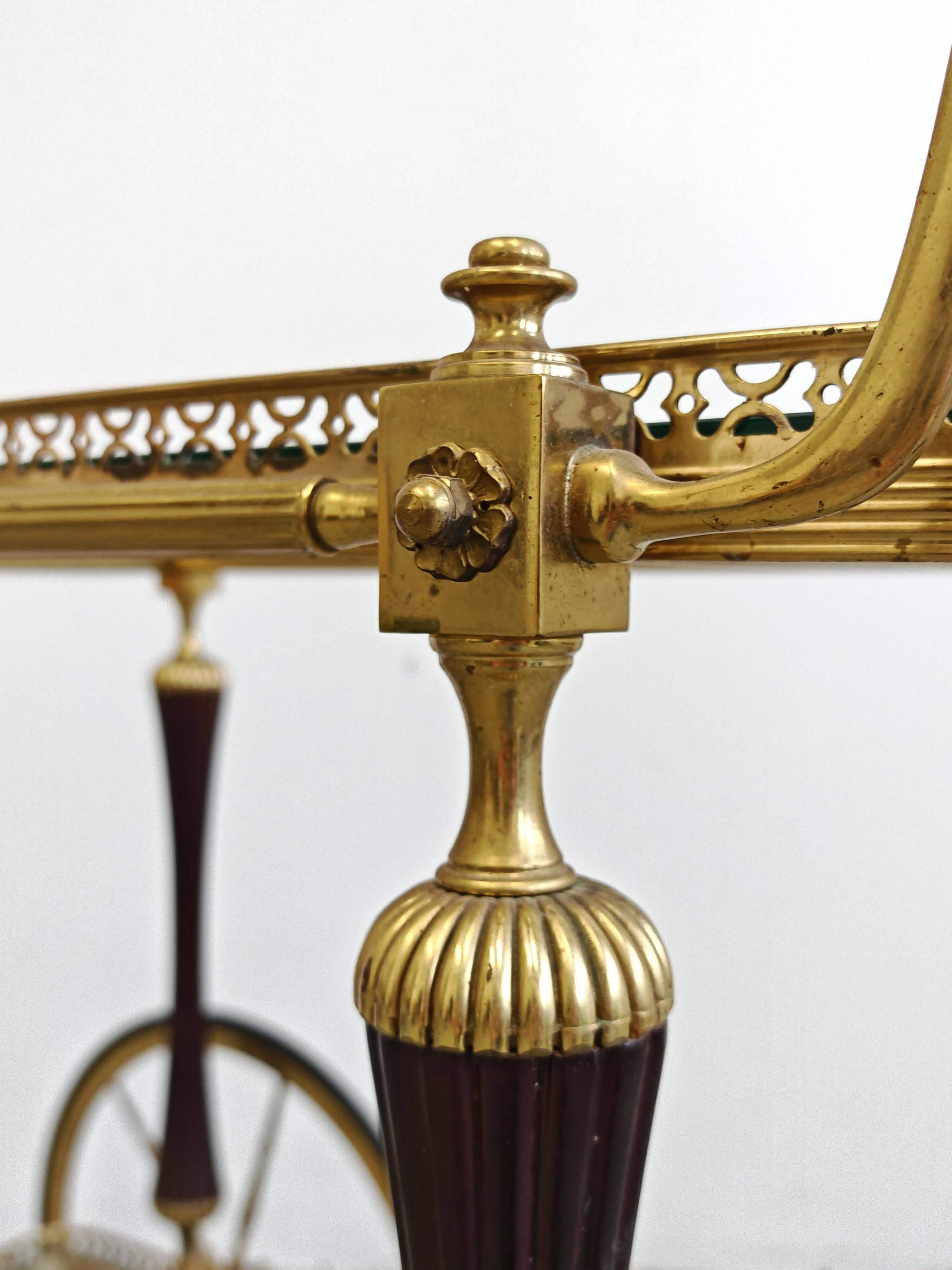 Hollywood Regency Sideboard in Brass and Mahogany 1940s