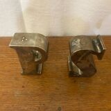 Pair of Antique Salt and Pepper Shakers Silver Plated Metal Salt and Pepper Shakers Vintage