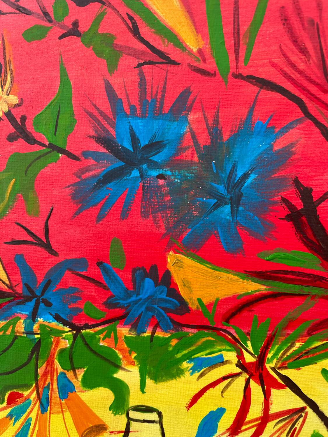 Painting of a still life bouquet of flowers