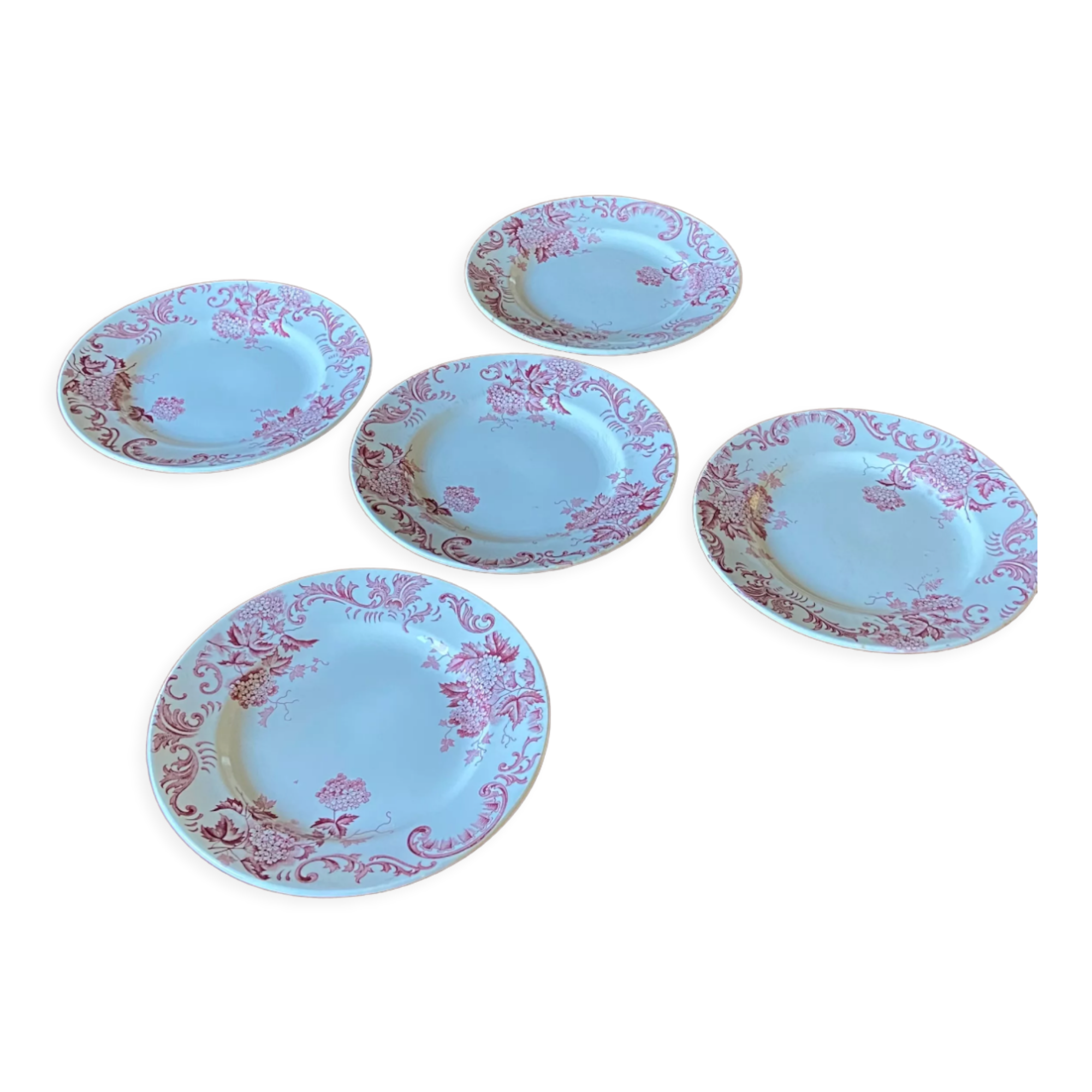 Pop-up Christmas 2022 - Set of 5 flat plates pink iron earth Saint-Amand