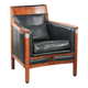 Fauteuil en cuir noir de style Art Déco en bon état.