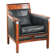 Fauteuil en cuir noir de style Art Déco en bon état.
