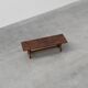 Table basse brutaliste espagnole du XVIIe siècle en bois et fer forgé