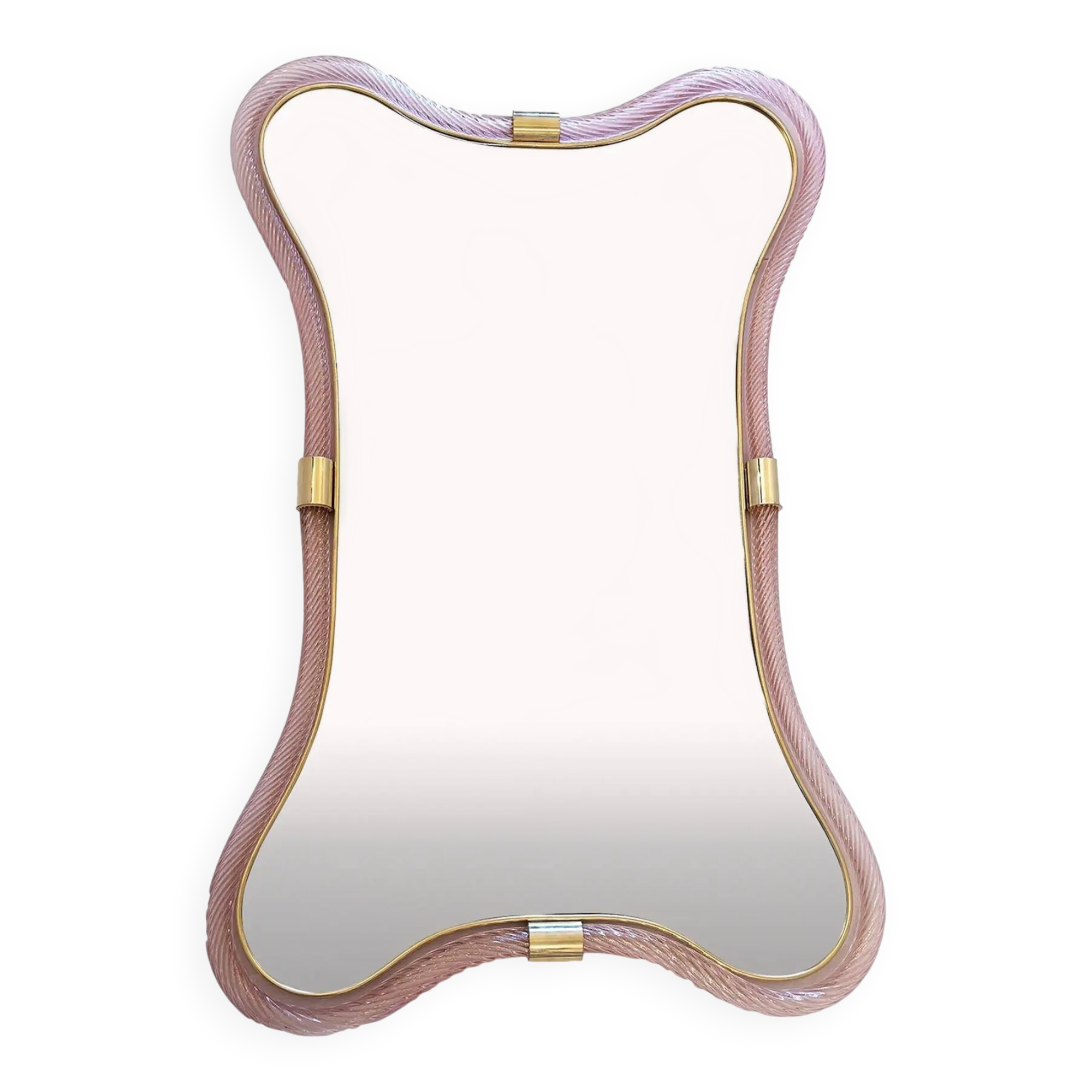 Miroir en verre de style Murano, miroir design – Simoeng, rose et