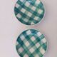 Duo of Plates faience old checkerboard decoration GREEN STYLE Digoin Moulin des loups FN