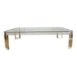 Table basse Athena en altuglas et verre David Lange, années 1970