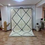 Authentic Beni Ourain Rug 250x150 cm - Black and White Diamond Patterns