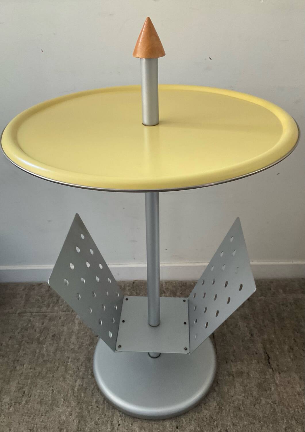 Post-Modern metal side table from the 1980s