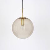 Limburg pendant light with smoked glass ball, Germany, 1970s