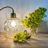 Vintage moulded glass tulip hand lamp
