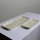 2 vintage rectangular empty pocket bowls in Capiz mother-of-pearl