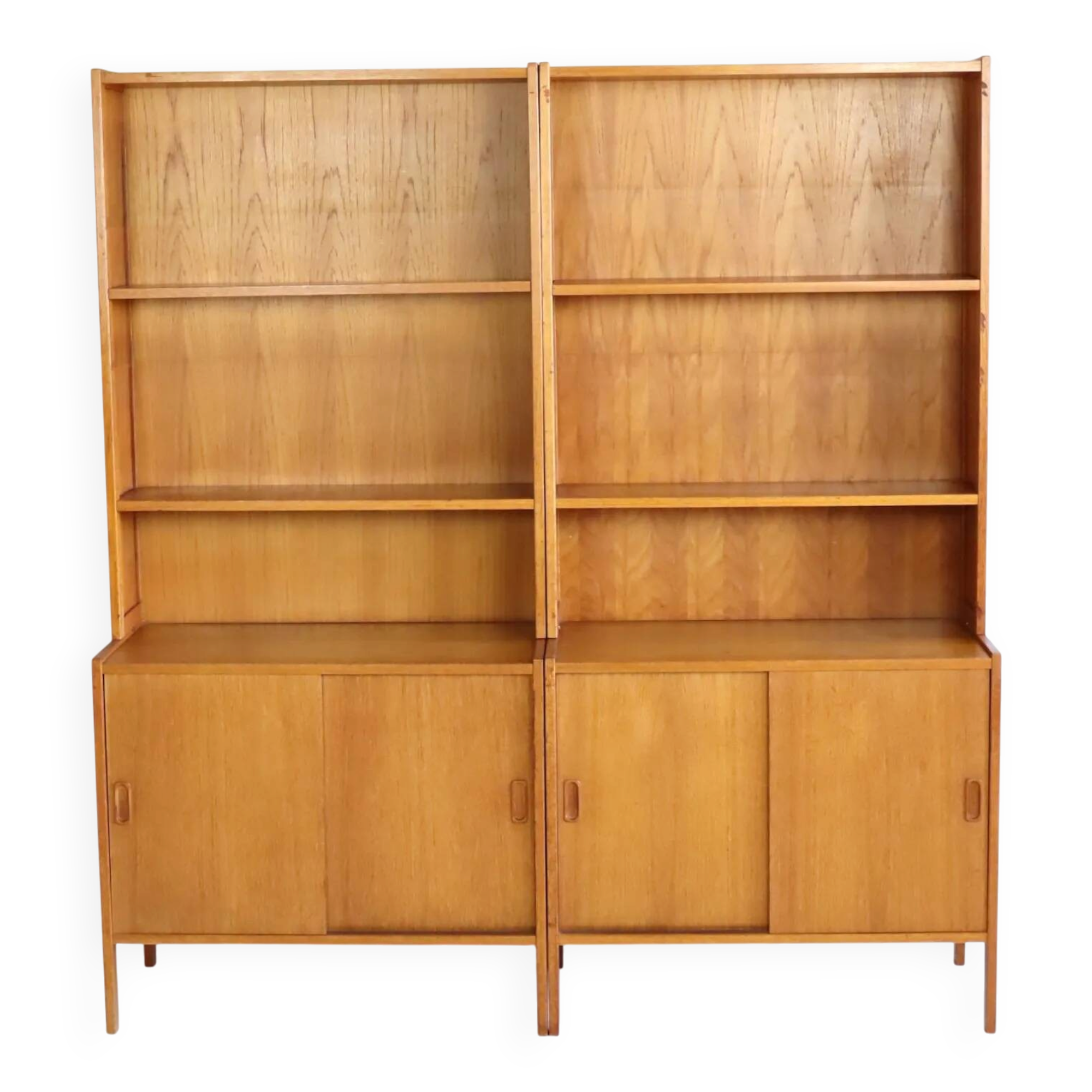 Paire de bibliothèques en teck années 60