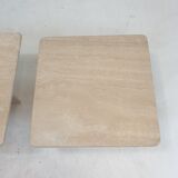 Set of 3 italian travertine coffee or side tables, 1980s