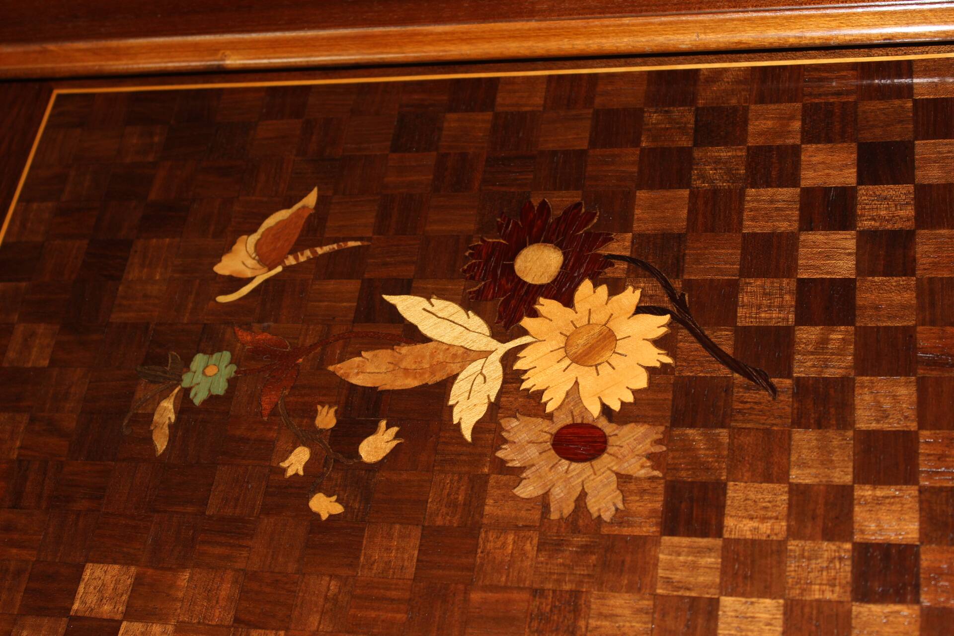 Set of Four Nesting Tables in Flower Marquetry circa 1900