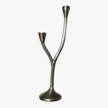 Modernist candle holder in solid bronze 1970