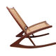 Rocking chair de style Fredrik Kayser des années 50 en teck.