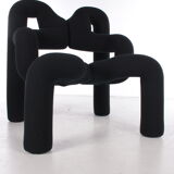 Vintage black Terje Ekstrøm Ekstrem armchair Stokke Varier