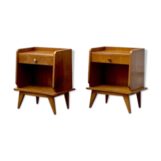 Pair of wood nightstands